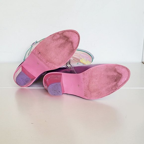 Dolls Kill X Care Bears Magical Moon Holographic Space Cowboy Boots - Size 10M - Picture 10 of 16